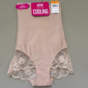 Maidenform Women's High Waist Panties Tame Your Tummy Lace Beige Size Small